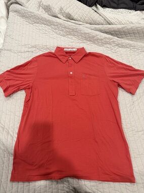 Criquet Coral-Red Polo with Chest Pocket